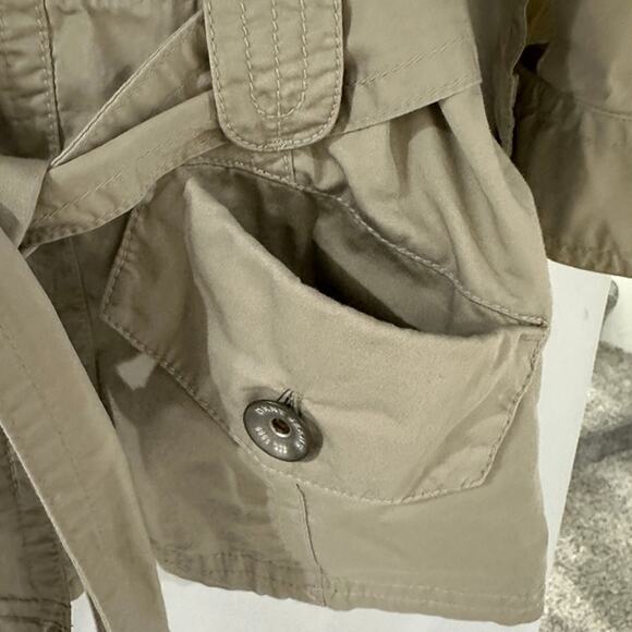 DKNY JEANS Women's Casual Button Khaki Tie Jacket 3/4 Sleeve - Large - Picture 5 of 8